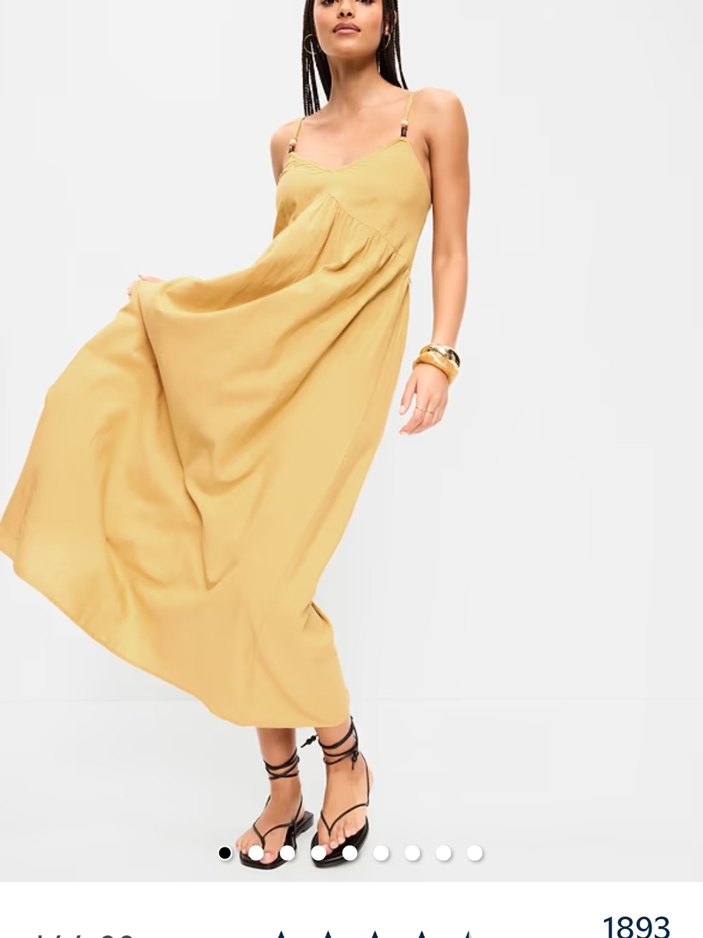 Old Navy Mustard Yellow Spaghetti-Strap Maxi Dress with Adjustable Straps
